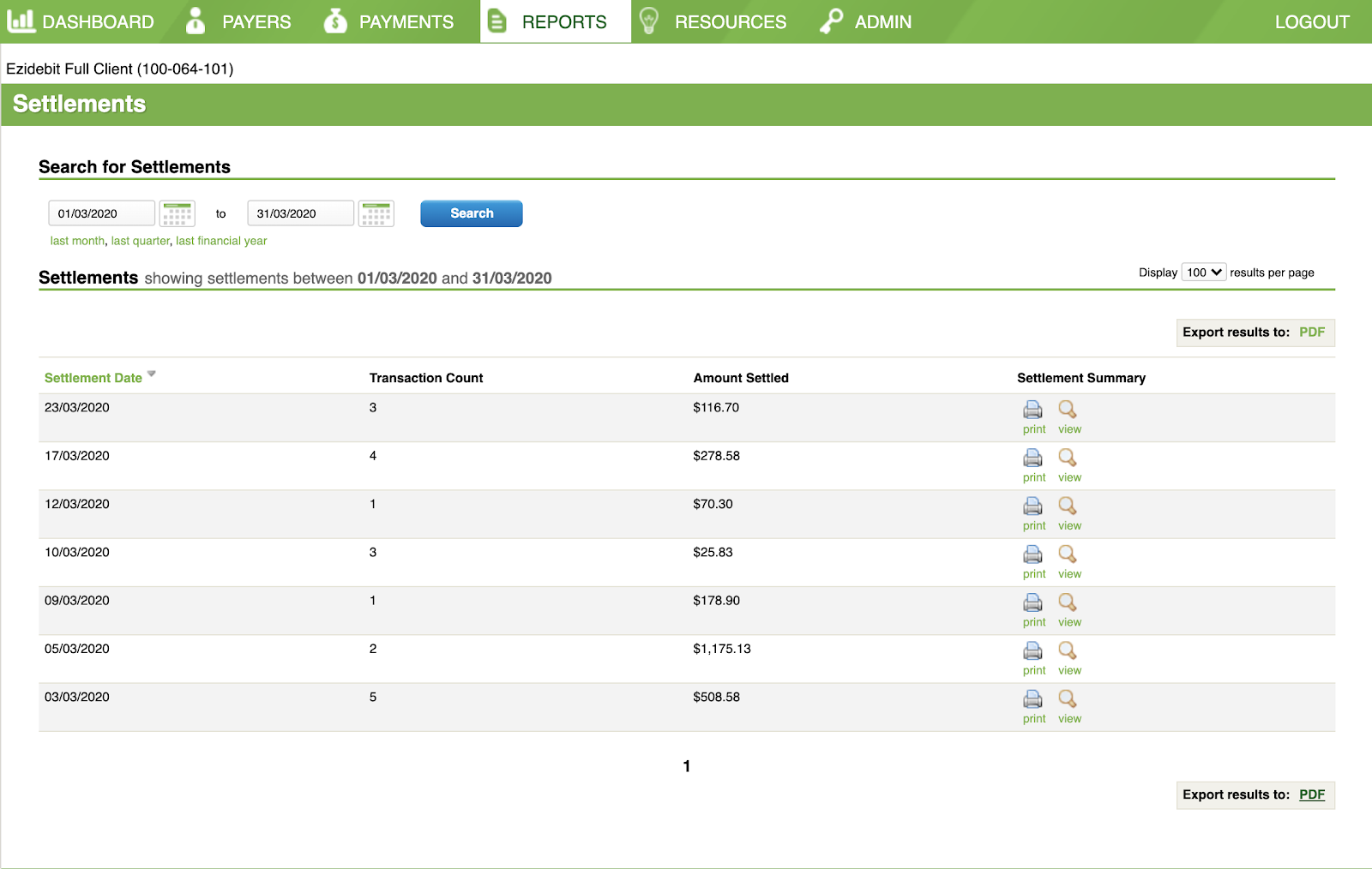 Integrated Merchant - How to access your settlement summary